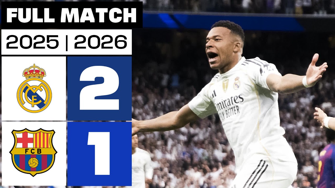 Real Madrid 2 - 1 FC Barcelona 2025/26 PARTIDO COMPLETO