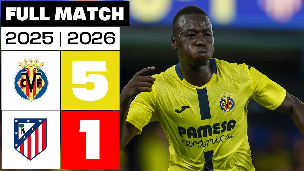 Villarreal CF 5 - 1 Atlético de Madrid 2025/26 PARTIDO COMPLETO